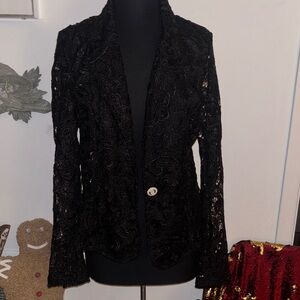 XL Elegant Black Lace Women's Jacket